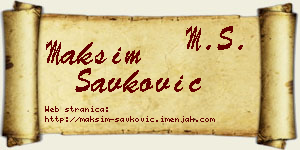 Maksim Savković vizit kartica